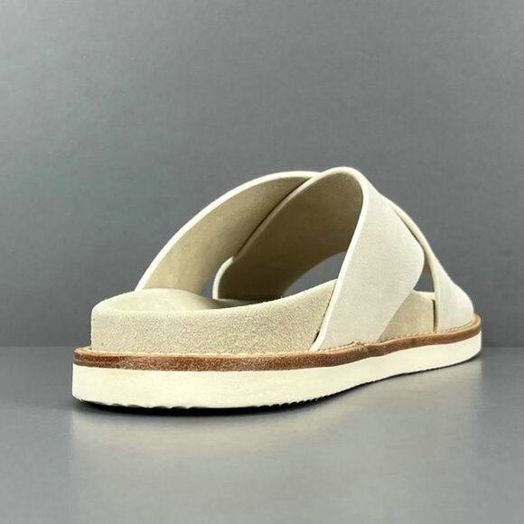 Brunello Cucinelli White Suede Crossover Sandals - Picture 3 of 13